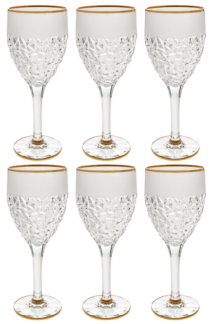 European Handmade Lead Free Crystalline White Wine Glass - Decorated w –  Barski