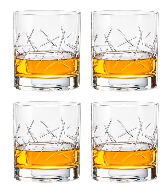 Gold Band Whiskey Rocks Glasses - 11.75 oz - Set of 4