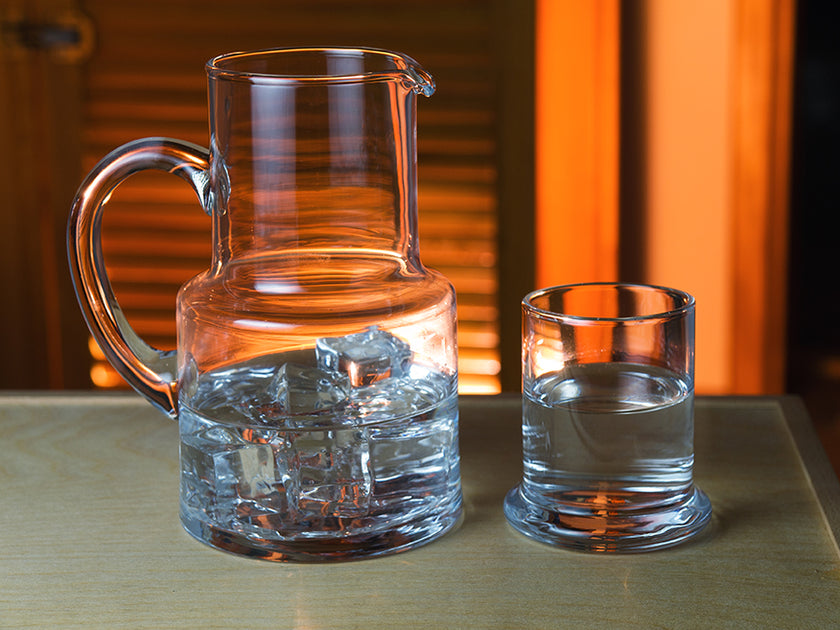 Glass Bedside Water Carafe Set