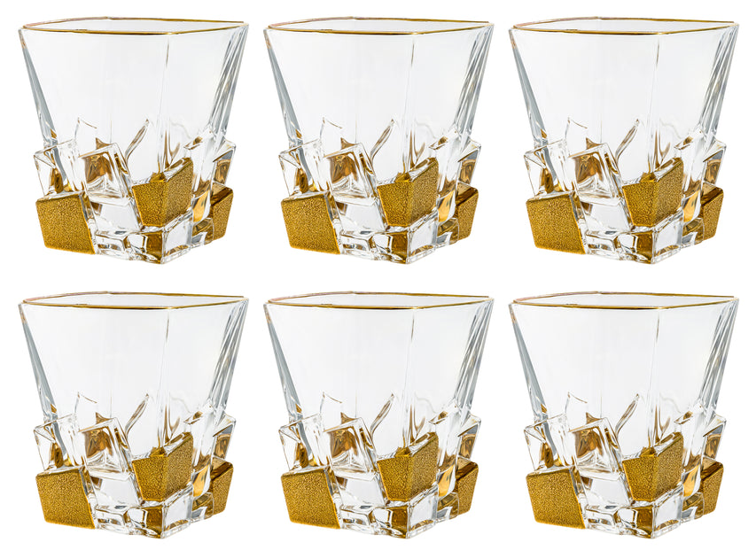Diamond Highball Glasses 12 oz (Navy) - Set of 4