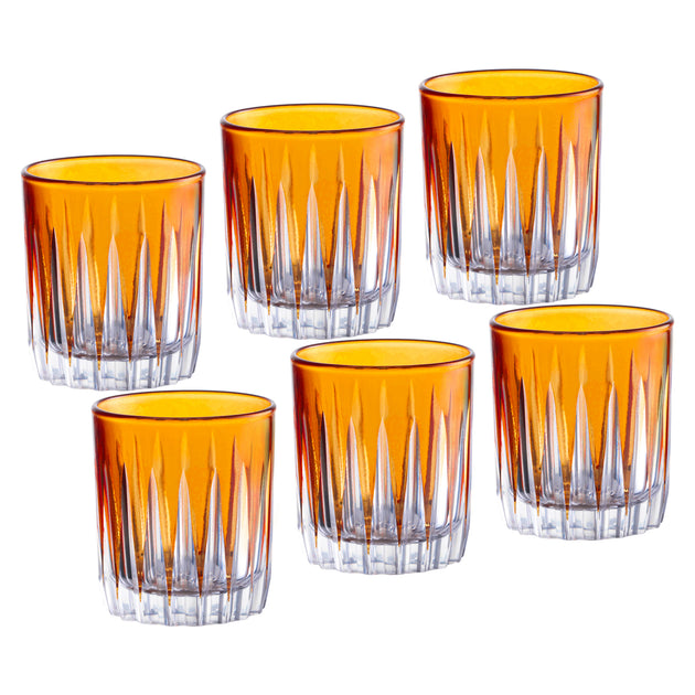 Onyx Shot Glass Amber, 2.6 Oz. Set of 6 – Barski