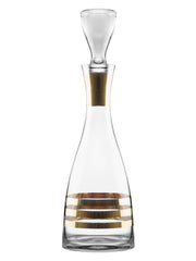 Spectrum Tall Wine Decanter with Gold Strips, 40 oz.