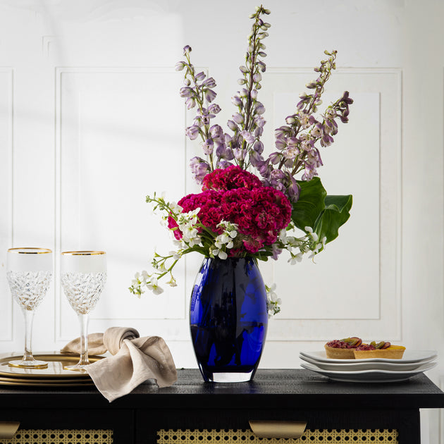 Cobalt Oval Vase, Available in Multiple Sizes – Barski