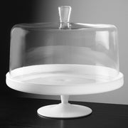 Opal Luminous White Cake stand and large Dome, 12.4"D