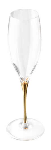 Spectrum Champagne Flute with Gold Stem, 11 oz. Set of 6