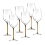 Spectrum Red Wine Glass with Gold Stem, 18 oz. Set of 6