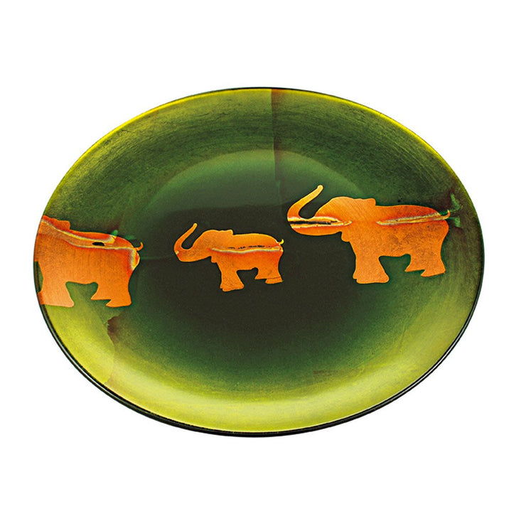 Ganesh Green Plate, 14.6"D