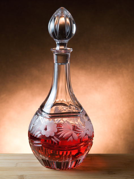 Barski European Handmade Lead-Free Crystalline 33 Oz. Tall Swarovski Wine  Decanter & Wine Glass Set - Yahoo Shopping