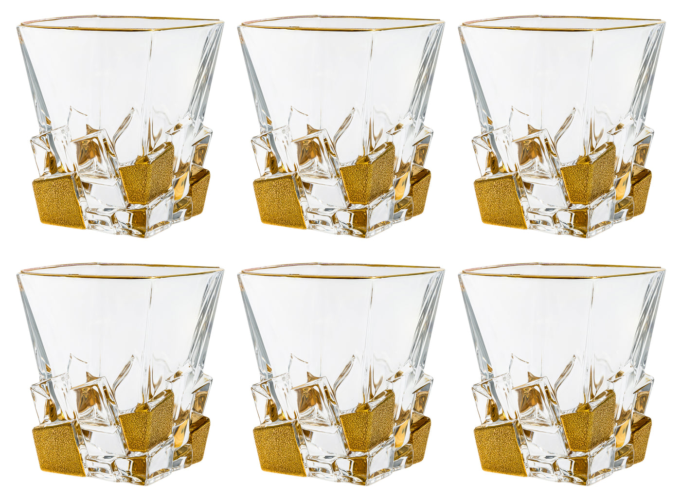 Whiskey Glasses, Set of 4, Old Fashioned Crystal Rocks Glasses, 10 Oz  Barware for Cocktails, Bourbon, Scotch Whiskey, Cognac Drinks, with Luxury  Box,Square Pattern 