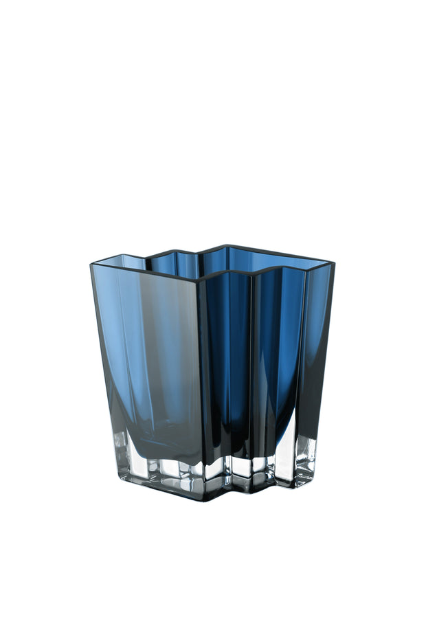 Chevron Vase, Midnight Blue