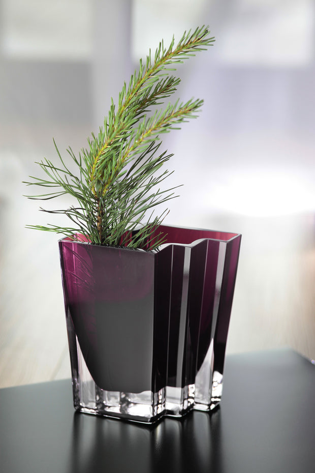 Chevron Vase, Amethyst
