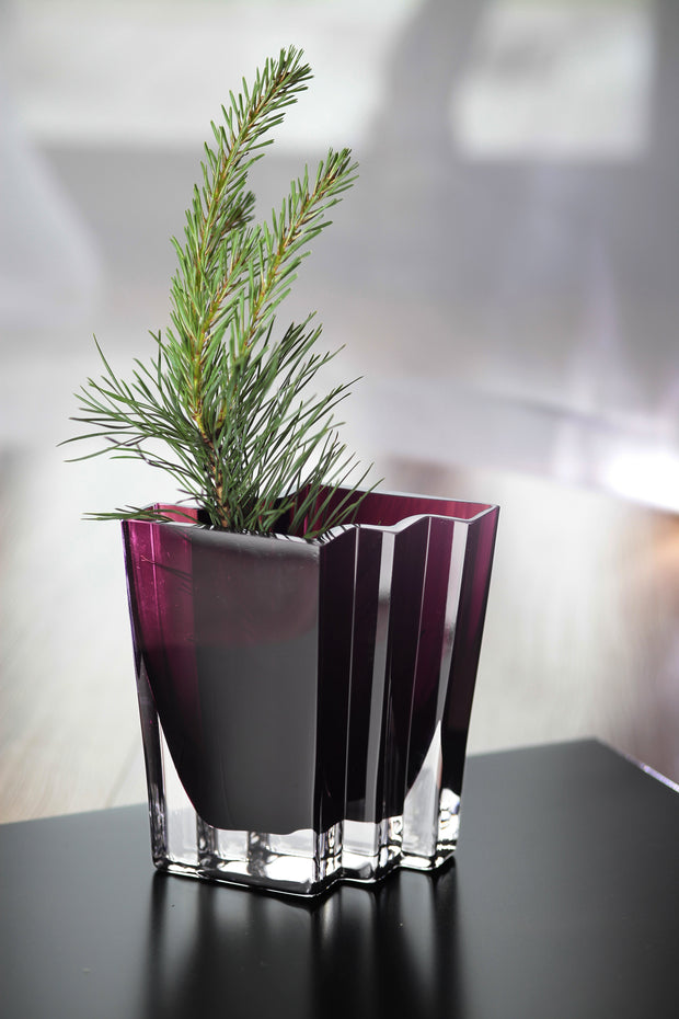 Chevron Vase, Amethyst