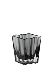 Chevron Vase, Transparent Gray