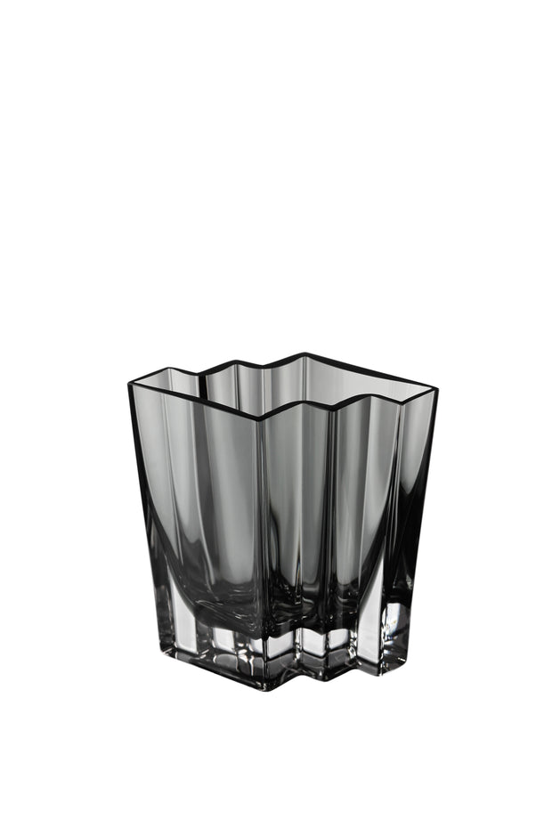 Chevron Vase, Transparent Gray