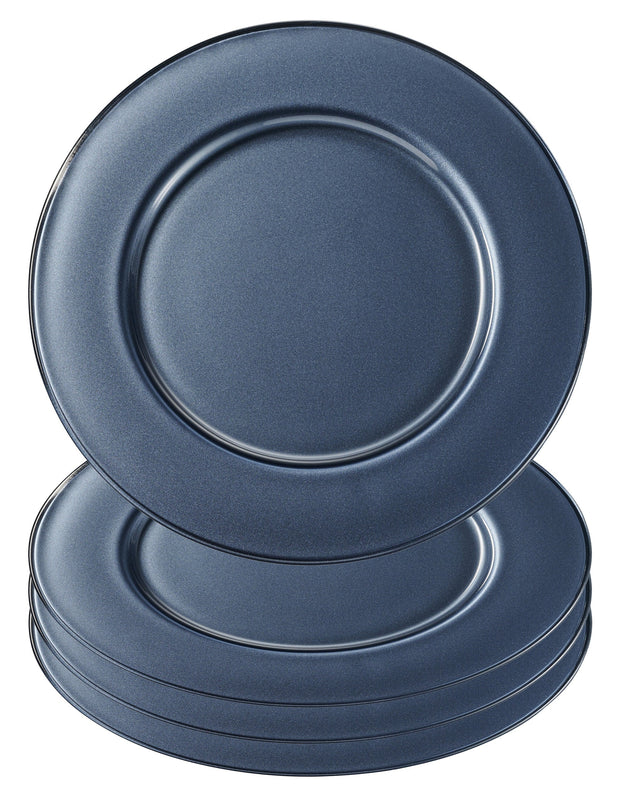 Onyx Charger, Pearl Midnight-Blue, Set of 4