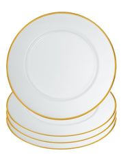 Onyx Charger, White with Gold rim, Set of 4