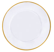 Onyx Charger, White with Gold rim, Set of 4