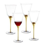 Spectrum Goblet Glass with Gold Stem, 10 oz. Set of 4