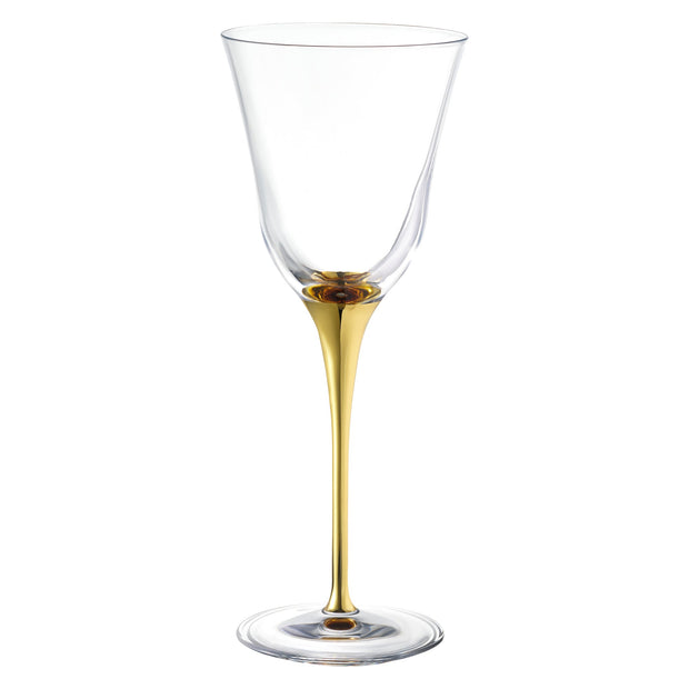 Spectrum Goblet Glass with Gold Stem, 10 oz. Set of 4