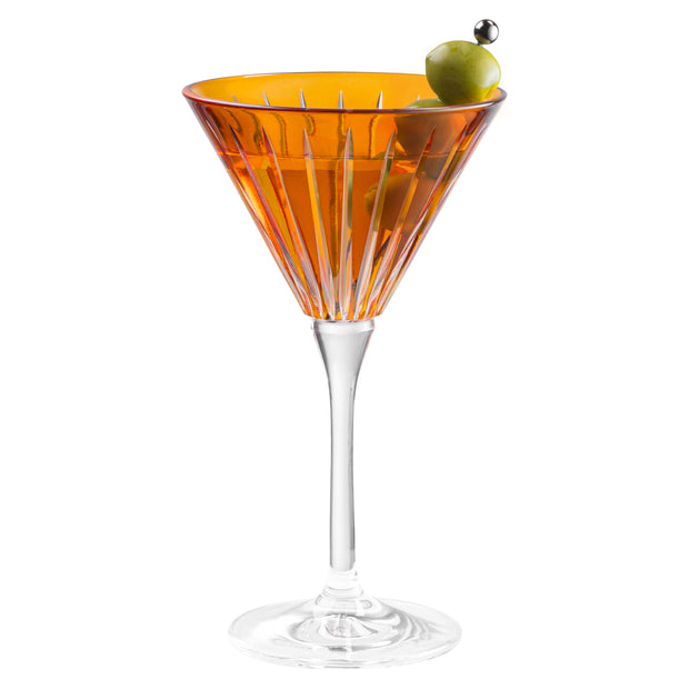 Assorted Colored  Martini  Stemmed Glasses , Set of 6 , 7 Oz.