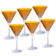 Amber Colored  Martini  Stemmed Glasses , Set of 6 , 7 Oz.