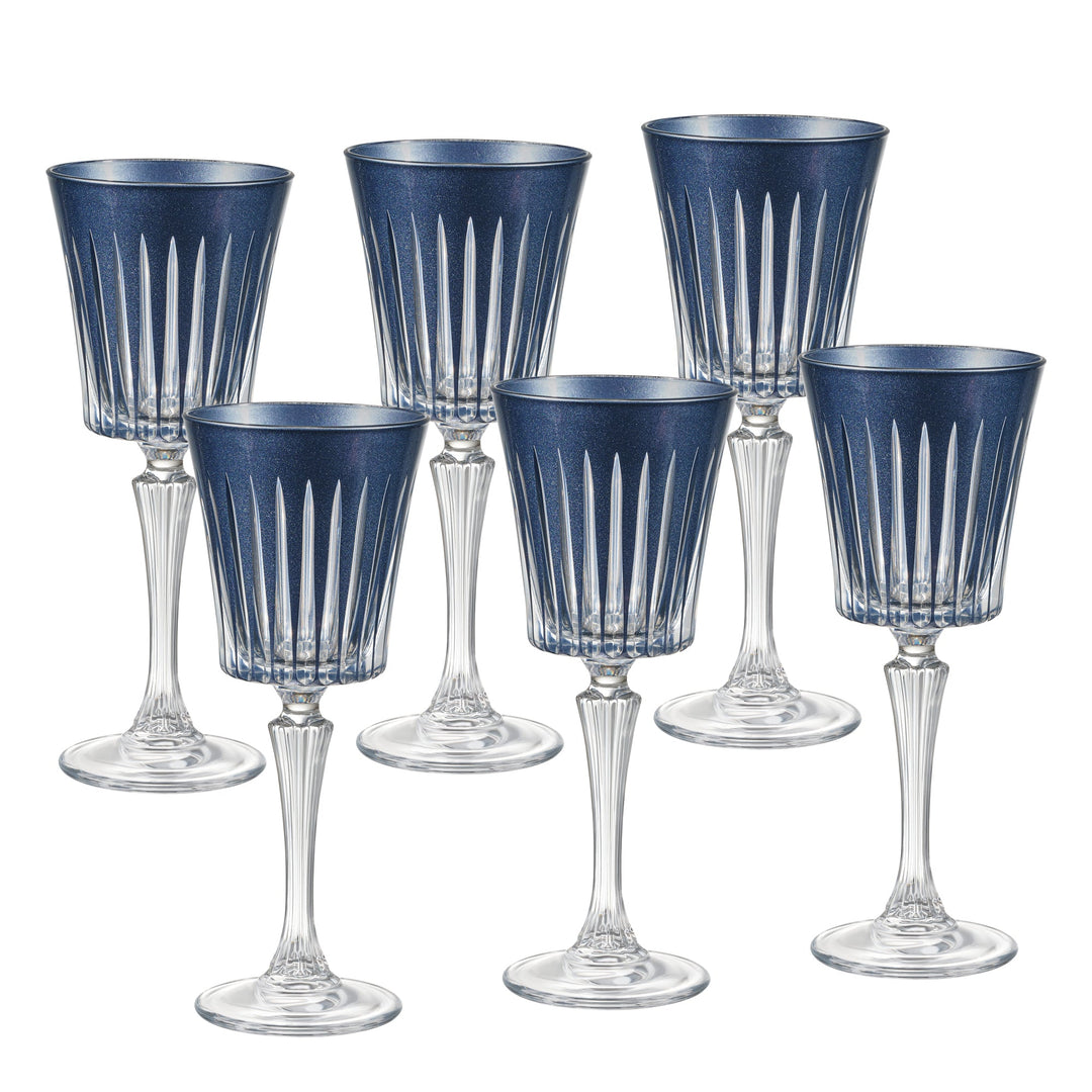 Onyx Wine Glass, Pearl Midnight-Blue, 7.5 oz. Set of 6|Barski