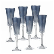 Onyx Champagne Flute, Pearl Midnight-Blue, 7 oz. Set of 6