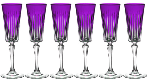Onyx Champagne Flute Purple, 7 Oz. Set of 6