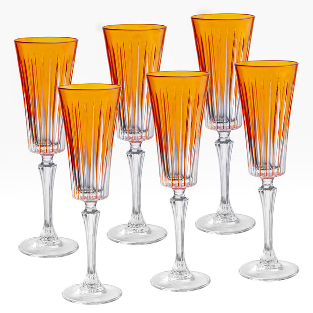 Onyx Champagne Flute Amber, 7 Oz. Set of 6