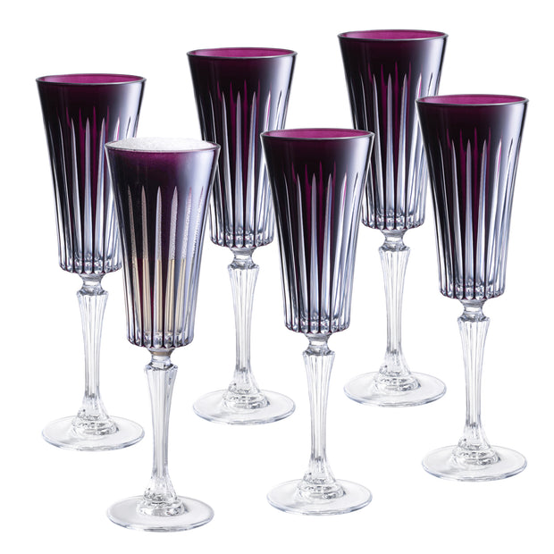 Onyx Champagne Flute Amethyst, 7 Oz. Set of 6