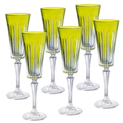 Onyx Champagne Flute Green, 7 Oz. Set of 6