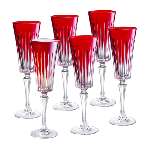 Onyx Champagne Flute Ruby, 7 Oz. Set of 6