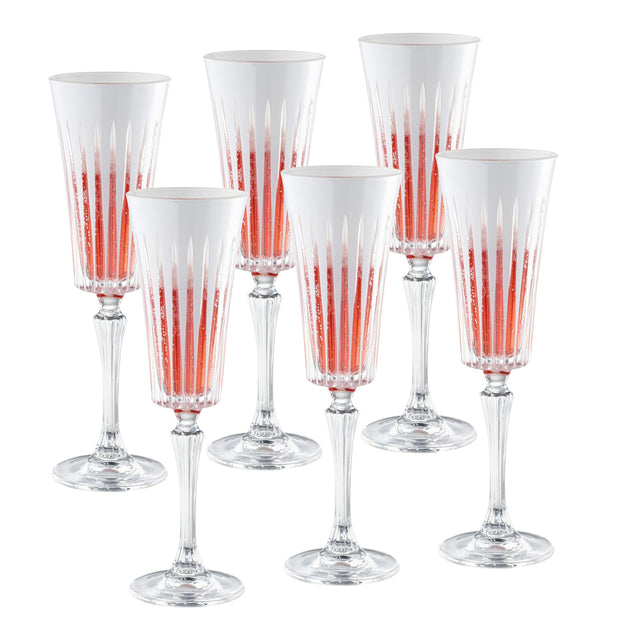 Onyx Champagne Flute, White, 7 oz. Set of 6