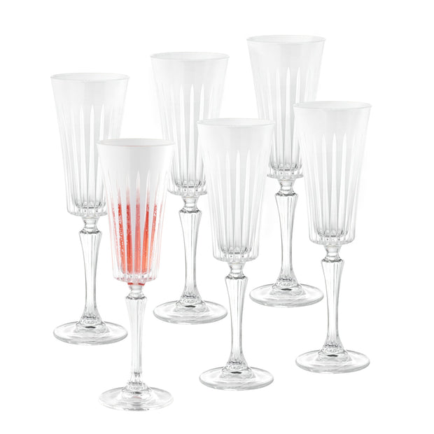 Onyx Champagne Flute, White, 7 oz. Set of 6