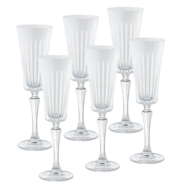 Onyx Champagne Flute, White, 7 oz. Set of 6