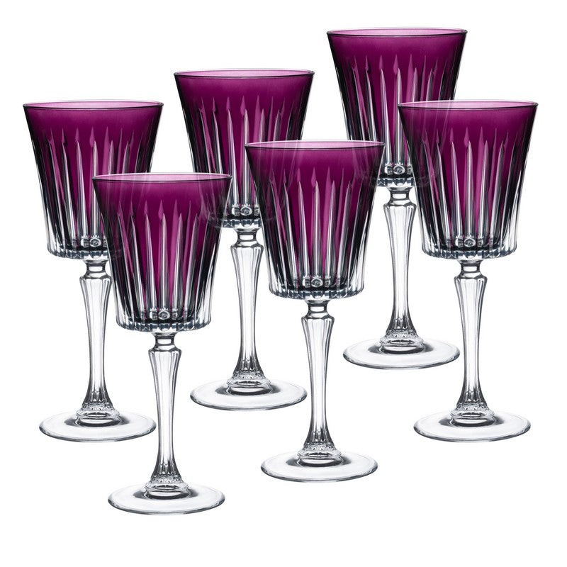 Barski Amethyst Wine Glasses 7.5oz Set of 6