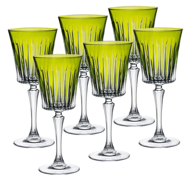 Onyx White Wine Glass Green, 7.5 oz. Set of 6