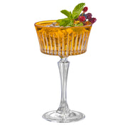 Assorted Colored Champagne Saucer Glasses,  Set of 6,  8.7 oz.