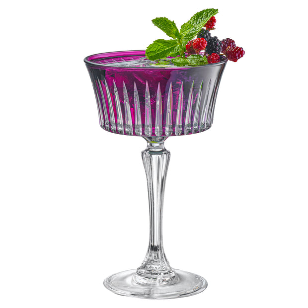 Amethyst Colored Champagne Saucer Glasses,  Set of 6,  8.7 oz.