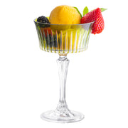 Green Colored Champagne Saucer Glasses,  Set of 6,  8.7 oz.