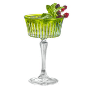 Assorted Colored Champagne Saucer Glasses,  Set of 6,  8.7 oz.