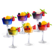 Assorted Colored Champagne Saucer Glasses,  Set of 6,  8.7 oz.