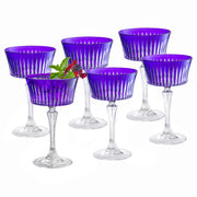 Champagne Saucer Glasses, Purple, Set of 6,  8.7 oz.