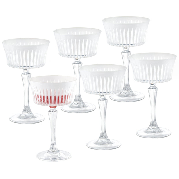 Onyx Champagne Coupe, White, 8.75 oz. Set of 6