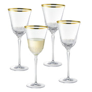 Jolie-Gold Wine Glass with Gold Rim, 8 oz. Set of 4