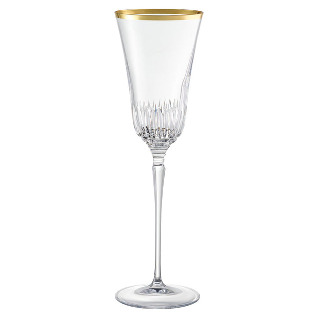 Jolie-Gold Champagne Flute with Gold Rim, 8 oz. Set of 4