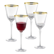 Jolie-Gold Water Goblet with Gold Rim, 10 oz. Set of 4