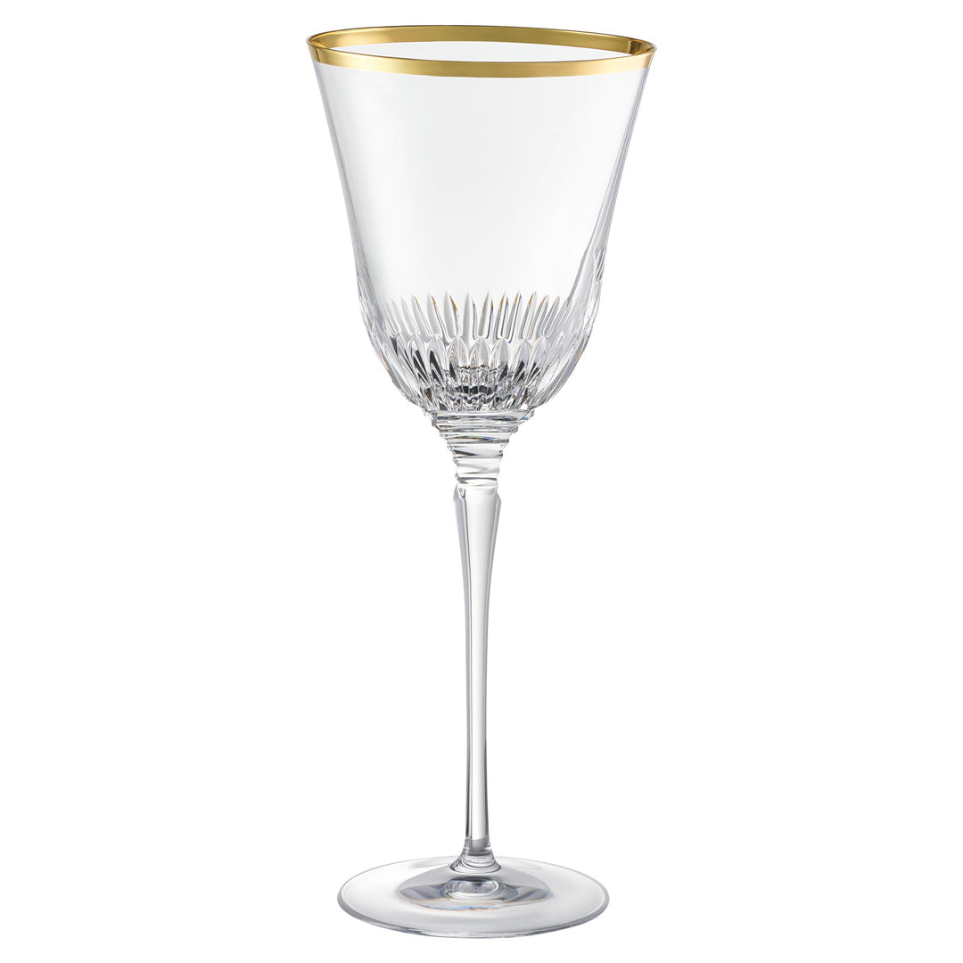 Jolie-Gold Water Goblet with Gold Rim, 10 oz. Set of 4 – Barski
