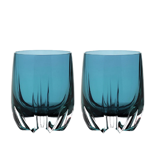 Crescent Double Old Fashioned, Blue, 11 oz. Set of 2