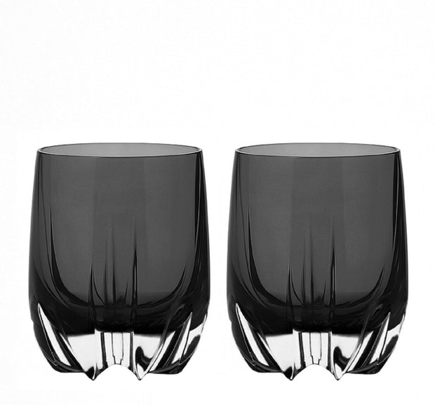 Crescent Double Old Fashioned, Charcoal, 11 oz. Set of 2